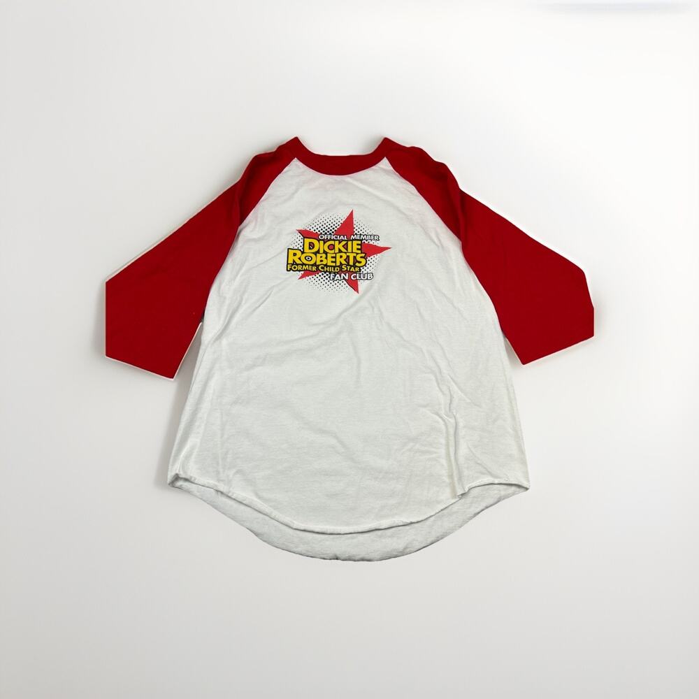 Dickie Roberts Former Child Star Fan Club Shirt Large Red White Baseball Tee